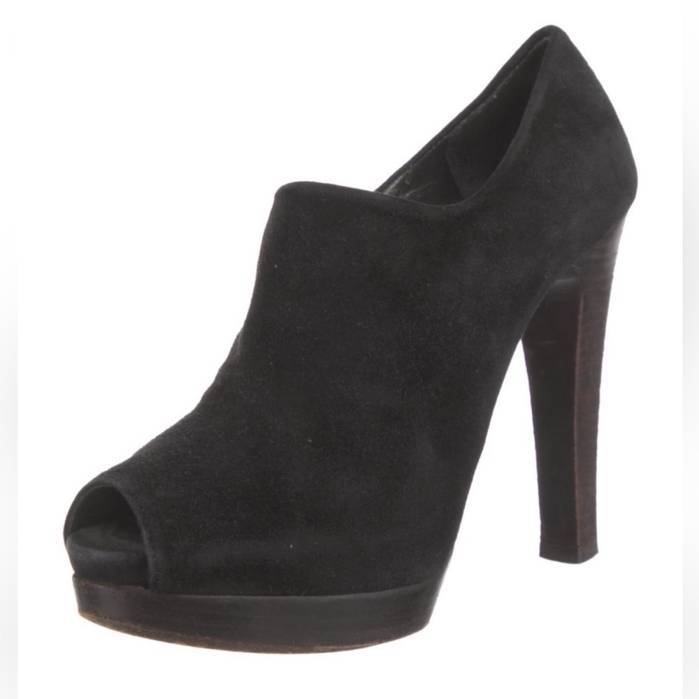 Stuart Weitzman black suede ankle boots